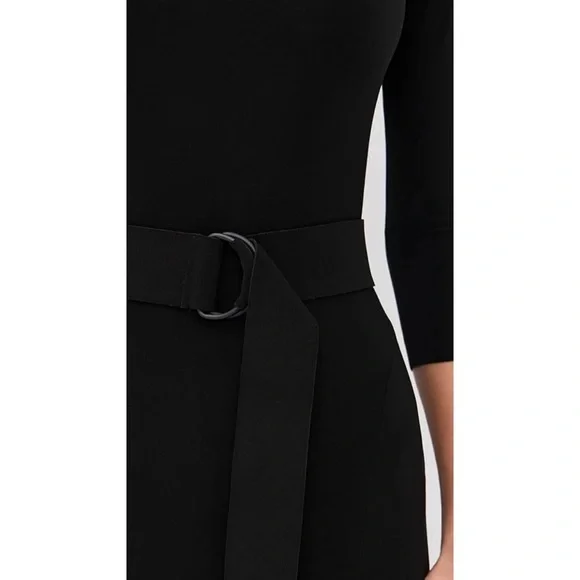 Norma Kamali Off Shoulder Fishtail Gown Maxi Dress Black Belt Stretch Jersey M Norma Kamali Off Shoulder Fishtail Gown Maxi Dress Black Belt Stretch Jersey M